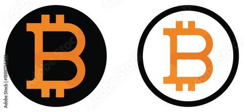Bitcoin Cryptocurrency Icon Set – Digital Coin, Blockchain and Crypto Currency Symbol