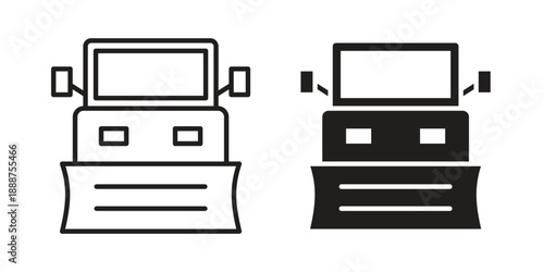 Snowplow icon vector logo design element. Vector emblem template.