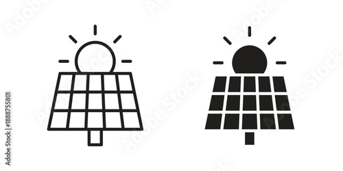 Solar panel icon vector logo design element. Vector emblem template.