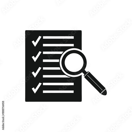 Professional Document Review Icon for Business Audit and Quality Inspection