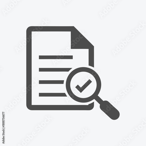 Flat Style Document Review Vector Icon for Office Management and Filing