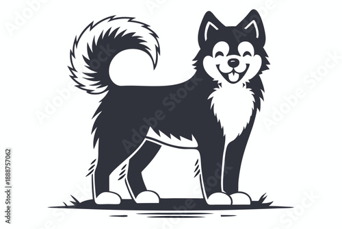 Cute Dog Silhouette Icon Representing Pet Care and Animal Loyalty