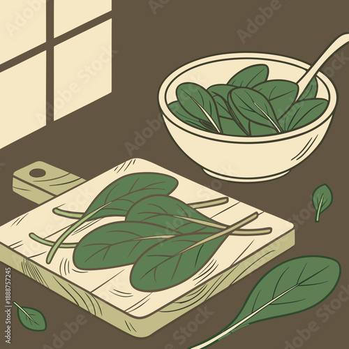 Fresh Spinach Leaves Ready for Preparation