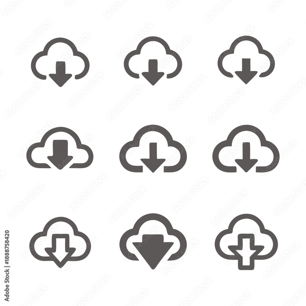 Fototapeta premium Generic Download Vector Icon Design Element for Software Interfaces and Online Content Portals
