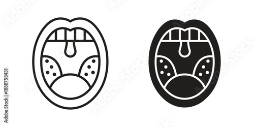 Tonsillitis icon vector logo design element. Vector emblem template.