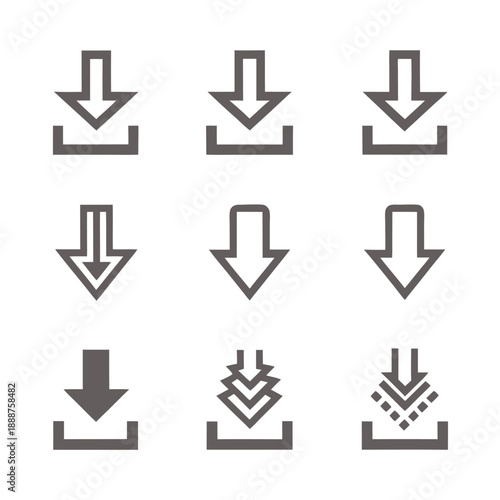 Modern Cloud Download Button Icon for Data Storage and Digital Transfer