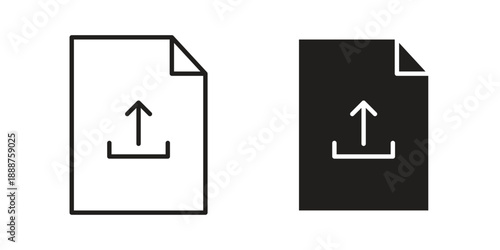 Upload file icon vector logo design element. Vector emblem template.