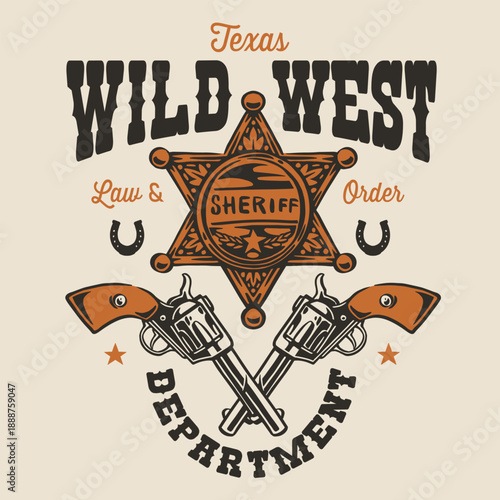 Texas wild west sheriff badge