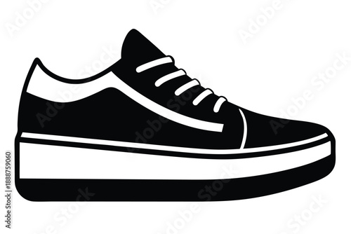 platform sneaker line art silhouette vector illustration