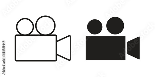 Video camera icon vector logo design element. Vector emblem template.