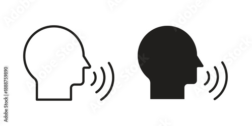 Voice control icon vector logo design element. Vector emblem template.