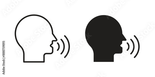 Voice control icon vector logo design element. Vector emblem template.