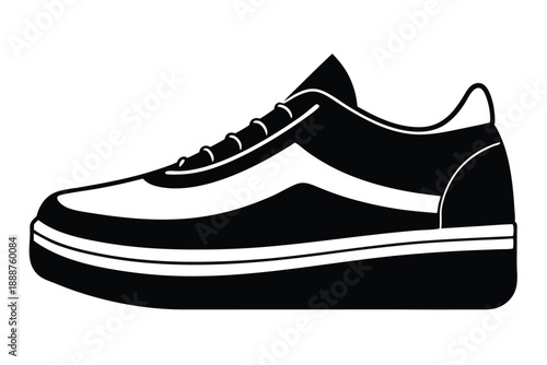 platform sneaker line art silhouette vector illustration