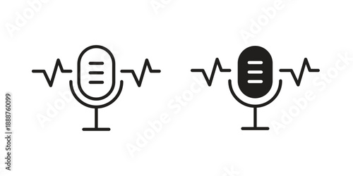 Voice recognition icon vector logo design element. Vector emblem template.