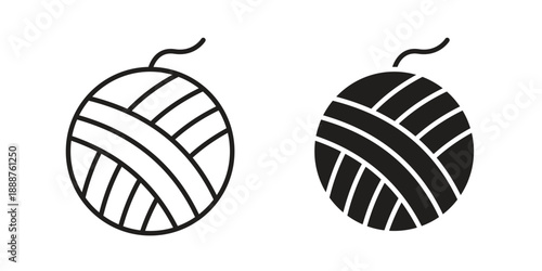 Wool ball icon vector logo design element. Vector emblem template.