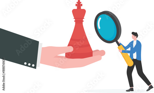 Hand Holding Chess Pawn for Analysis