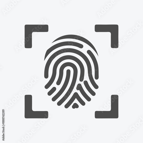 Modern Biometric Security Fingerprint Scanning Frame for Digital Identity Verification Technology