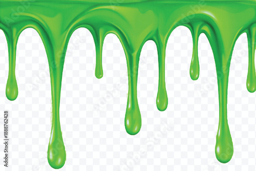 realistic 3d glossy liquid paint droplets dripping down in different color style isolated on transparent background