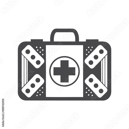 Medical First Aid Kit Box Icon for Healthcare and Emergency Preparedness