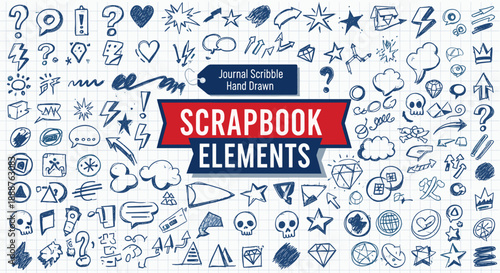 Hand-Drawn Doodle Icons Set for Scrapbooking and Creative Design