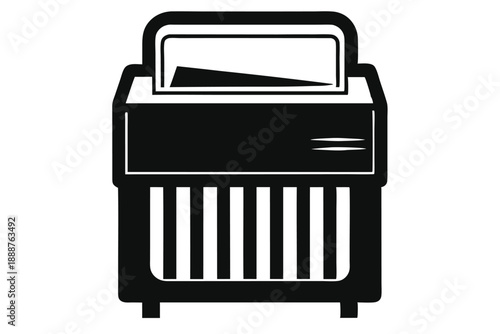 paper shredder line art silhouette vector illustration