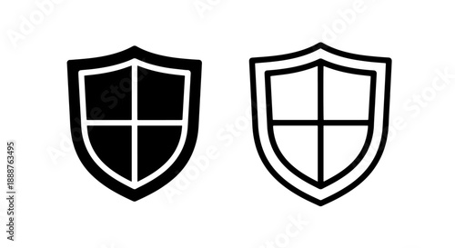 Security Shield with Quadrants Icon for Protection, Safety, Defense, and Data Privacy - Vector Illustration