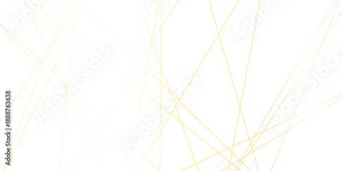 Abstract minimalistic white background with elegant intersecting golden lines forming a geometric pattern. random chaotic line and creative geometric many square, triangle shape background.