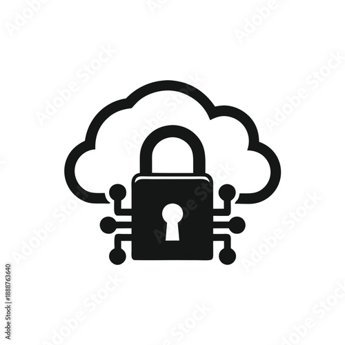 Business Data Storage Cloud Icon for Virtual Servers and Online Remote Collaboration