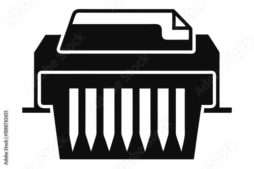 paper shredder line art silhouette vector illustration