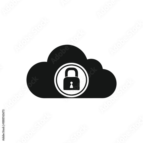 Digital File Storage Cloud Vector Icon for Modern Internet Information Technology Solutions