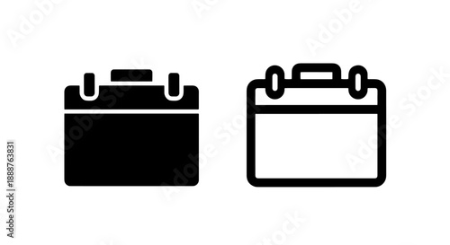 Simple Calendar Icons - Solid Fill and Outline Design for Schedule, Event Planning, and Time Management