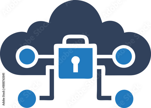 Modern Network Cloud Icon for Digital Business Assets and File Synchronization Services