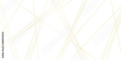 Abstract minimalistic white background with elegant intersecting golden lines forming a geometric pattern. random chaotic line and creative geometric many square, triangle shape background.