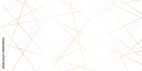 Abstract minimalistic white background with elegant intersecting golden lines forming a geometric pattern. random chaotic line and creative geometric many square, triangle shape background.