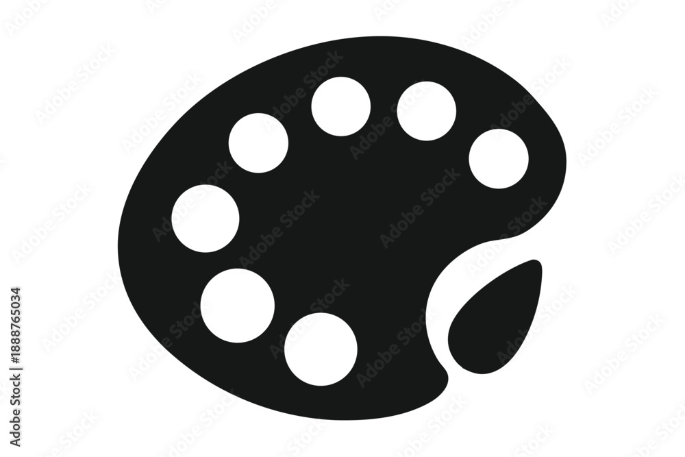 Fototapeta premium painter palette line art silhouette vector illustration