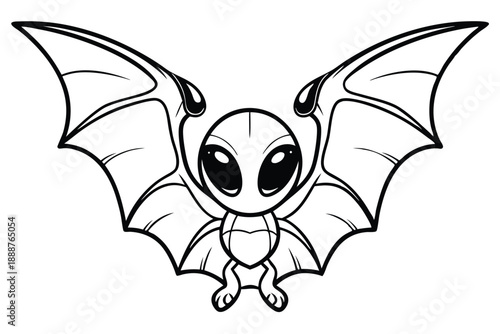 Predatory Space Monster Insect with Sharp Mandibles, Scary Extraterrestrial Flying Organism Illustration