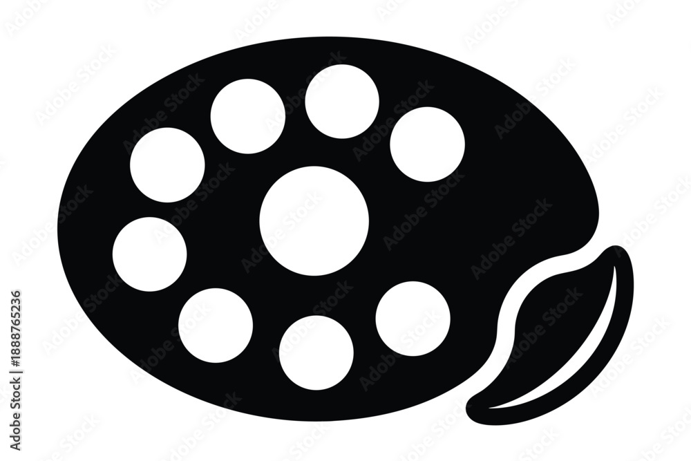 Obraz premium painter palette line art silhouette vector illustration