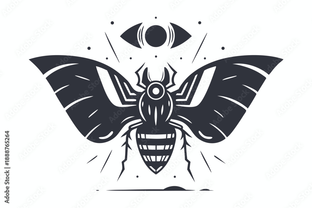 Fototapeta premium Swarm Hive Alien Creature Icon, Group Mind Insectoid Monster Concept for Fantasy Media