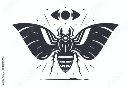 Swarm Hive Alien Creature Icon, Group Mind Insectoid Monster Concept for Fantasy Media