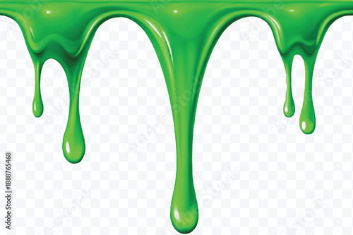 realistic 3d glossy liquid paint droplets dripping down in different color style isolated on transparent background