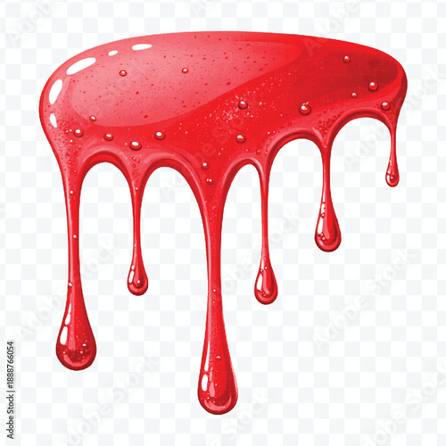 realistic 3d glossy liquid paint droplets dripping down in different color style isolated on transparent background
