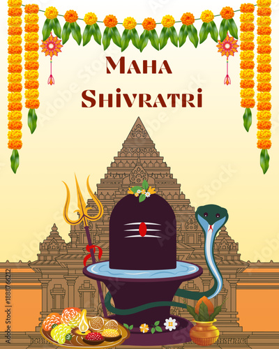 Maha Shivratri Festival Poster Design with Lord Shiva Spiritual Theme