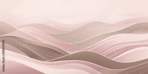 Soft pink abstract background featuring flowing silk waves and smooth satin curves in a light wavy pattern for a modern fabric texture wallpaper design