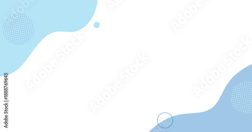 流体シェイプの背景イラスト素材　flat hand drawn fluid blue shapes background.Cute abstract shapes.Vector loose frame.