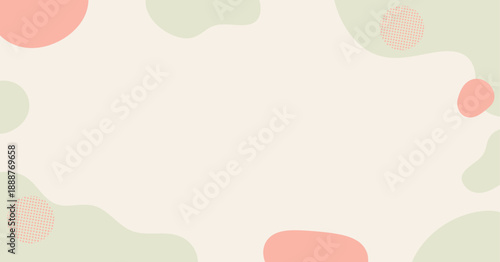 流体シェイプの背景イラスト素材　flat hand drawn fluid blue shapes background.Cute abstract shapes.Vector loose frame.