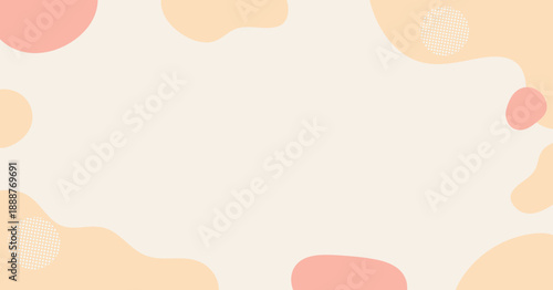 流体シェイプの背景イラスト素材　flat hand drawn fluid blue shapes background.Cute abstract shapes.Vector loose frame.