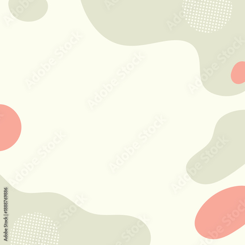 流体シェイプの背景イラスト素材　flat hand drawn fluid blue shapes background.Cute abstract shapes.Vector loose frame.