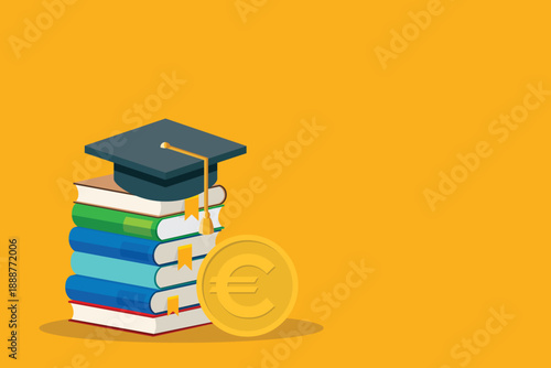 Student scholarship for college and university. Tuition fees for education, investment in scholarship concept	