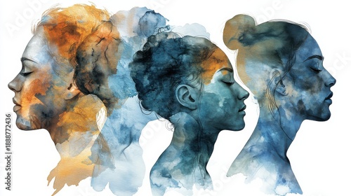 Abstract collage of connection , Group diversity concept showing oneness and togetherness through layered collage art, overlapping shape and figure side representing community inclusion.