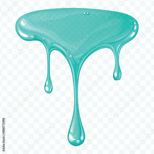 realistic 3d glossy liquid paint droplets dripping down in different color style isolated on transparent background